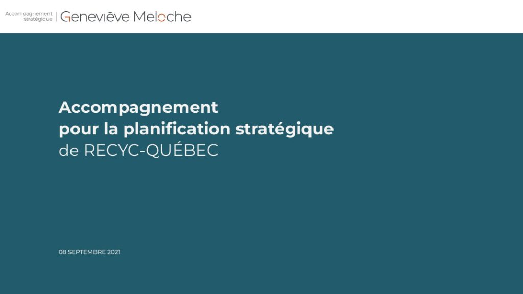 Tude De Cas Accompagnement Planification Strat Gique Recyc Qu Bec